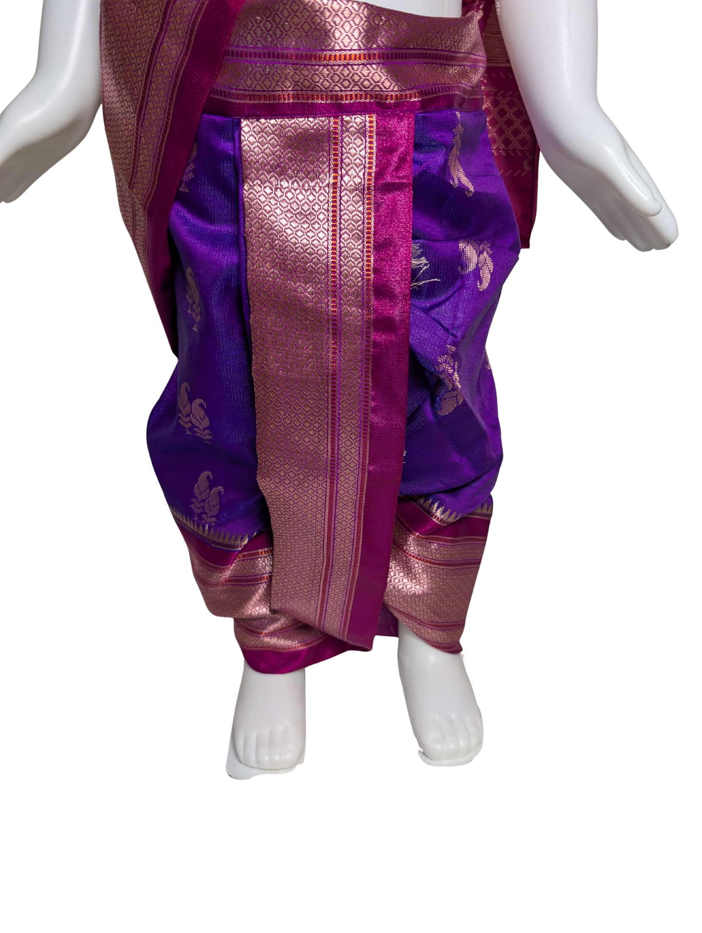 Pink-Purple Pre-Stitched Nauvari Saree
