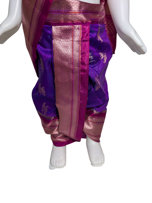 Pink-Purple Pre-Stitched Nauvari Saree