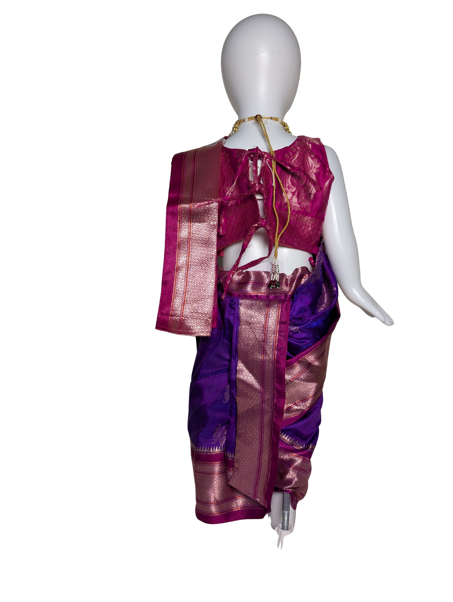 Pink-Purple Pre-Stitched Nauvari Saree