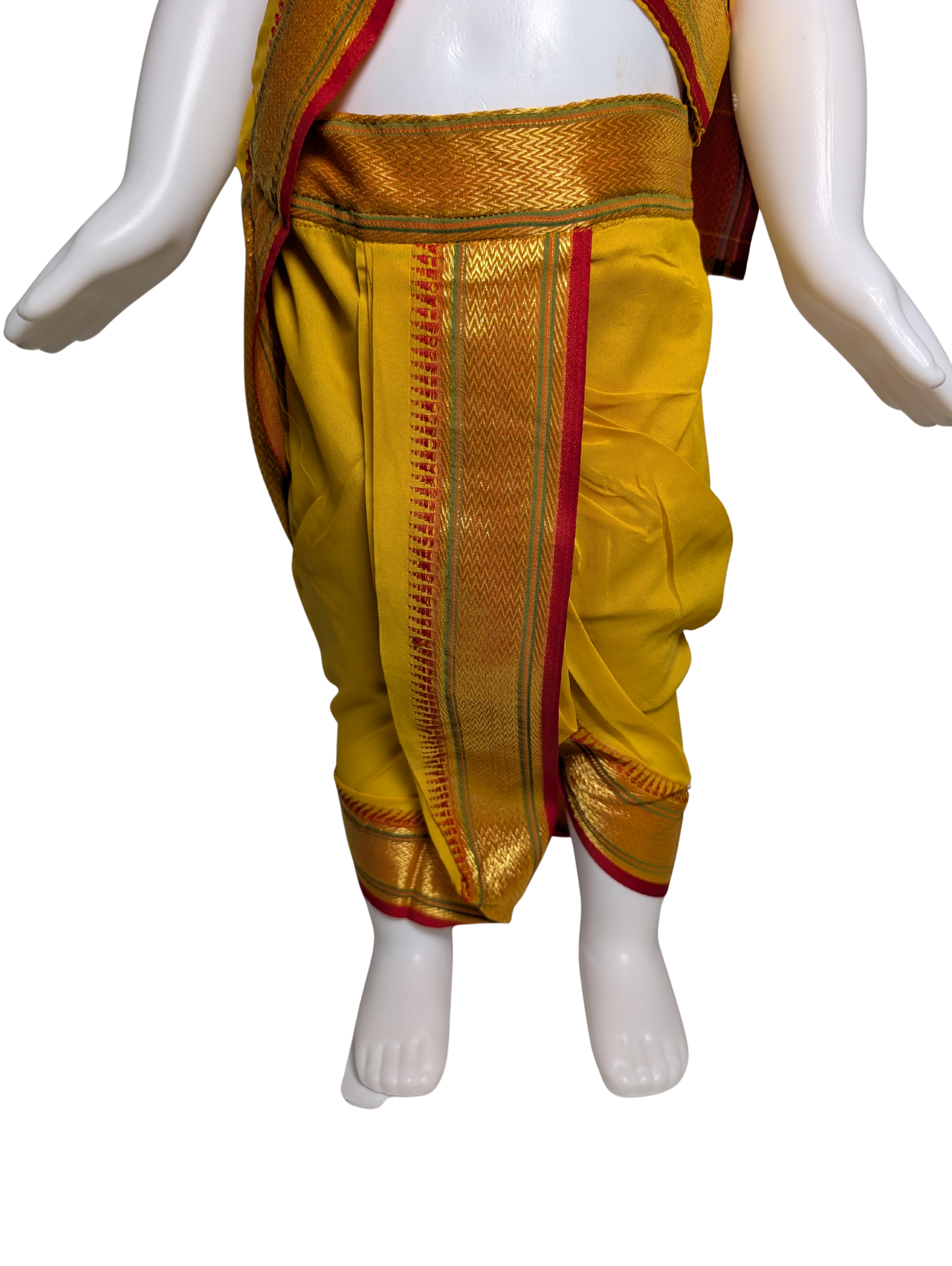 Yellow Pre-Stitched Nauvari Saree
