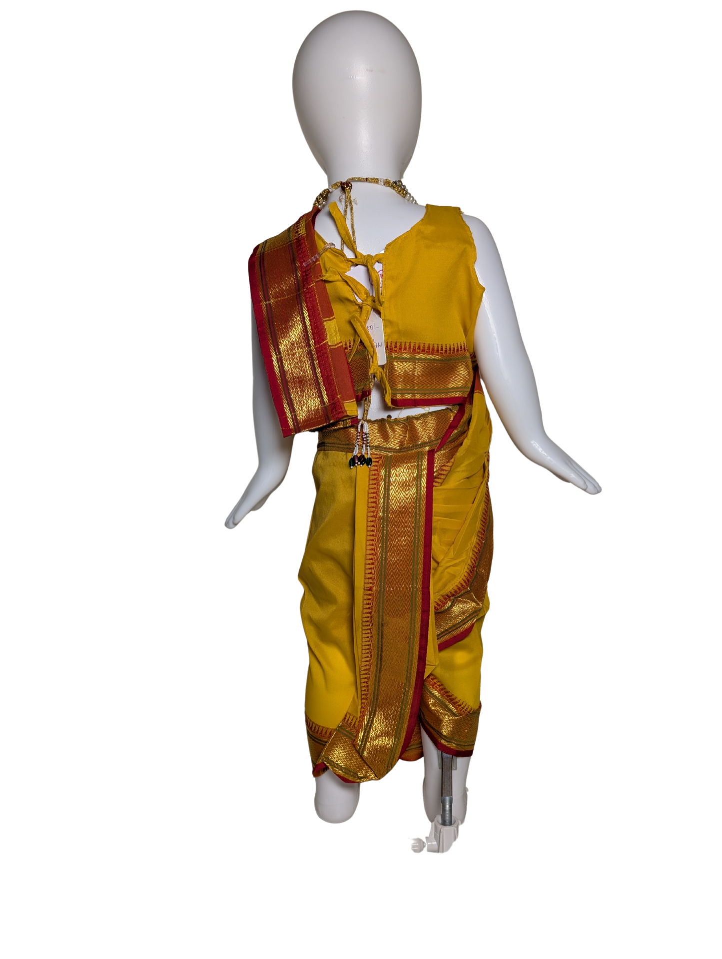 Yellow Pre-Stitched Nauvari Saree