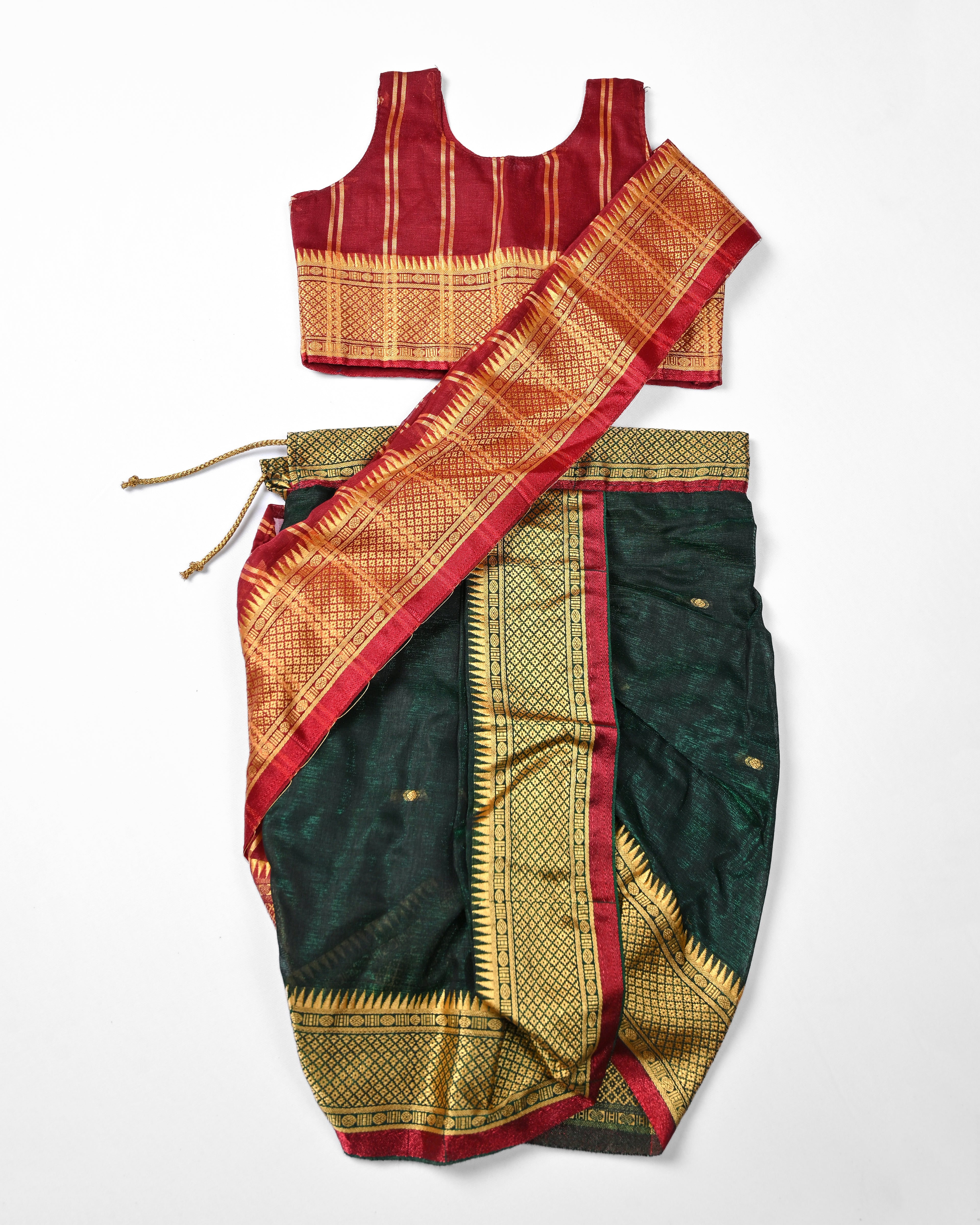 Dhanashree Saaj – Baby Maharashtrian Navvari Saree Set for 6 Months - 12 Months age