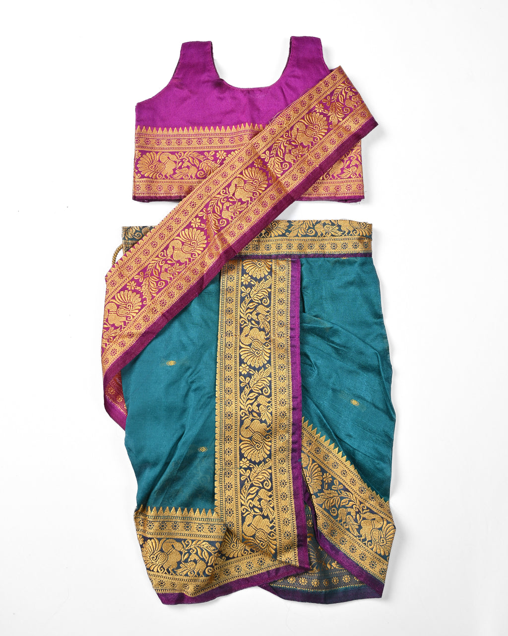 Dhanashree Saaj – Baby Maharashtrian Navvari Saree Set for 6 Months - 12 Months age