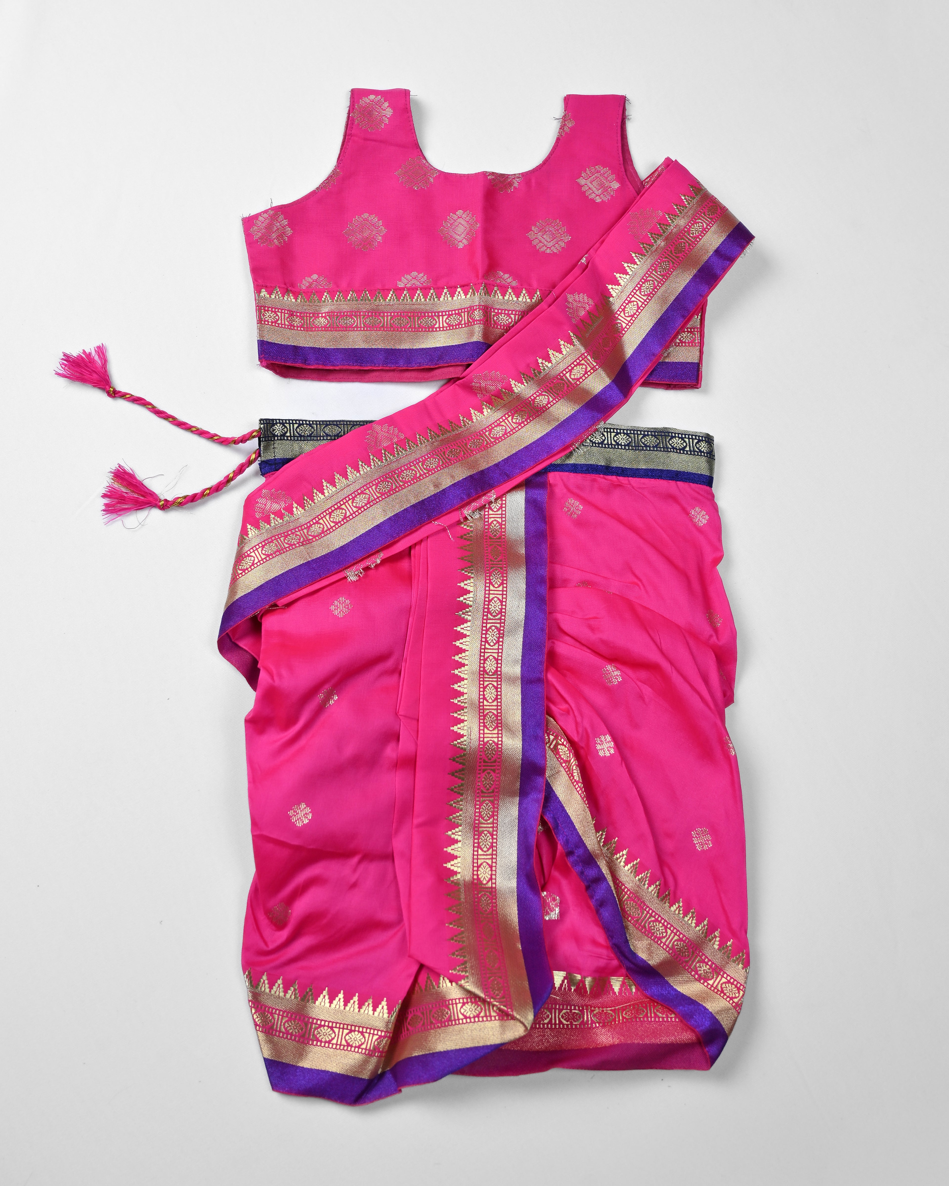 Dhanashree Saaj – Baby Maharashtrian Navvari Saree Set for 6 Months - 12 Months age