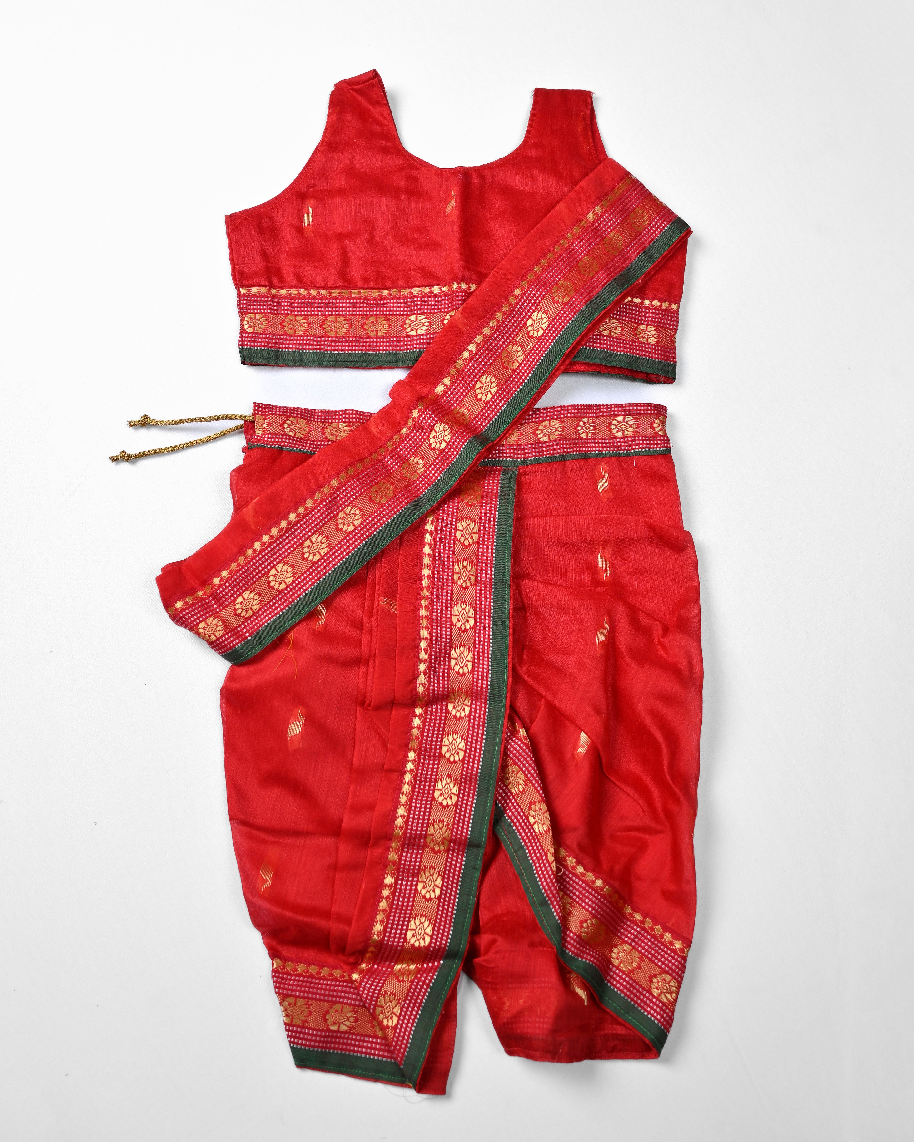 Dhanashree Saaj – Baby Maharashtrian Navvari Saree Set for 6 Months - 12 Months age
