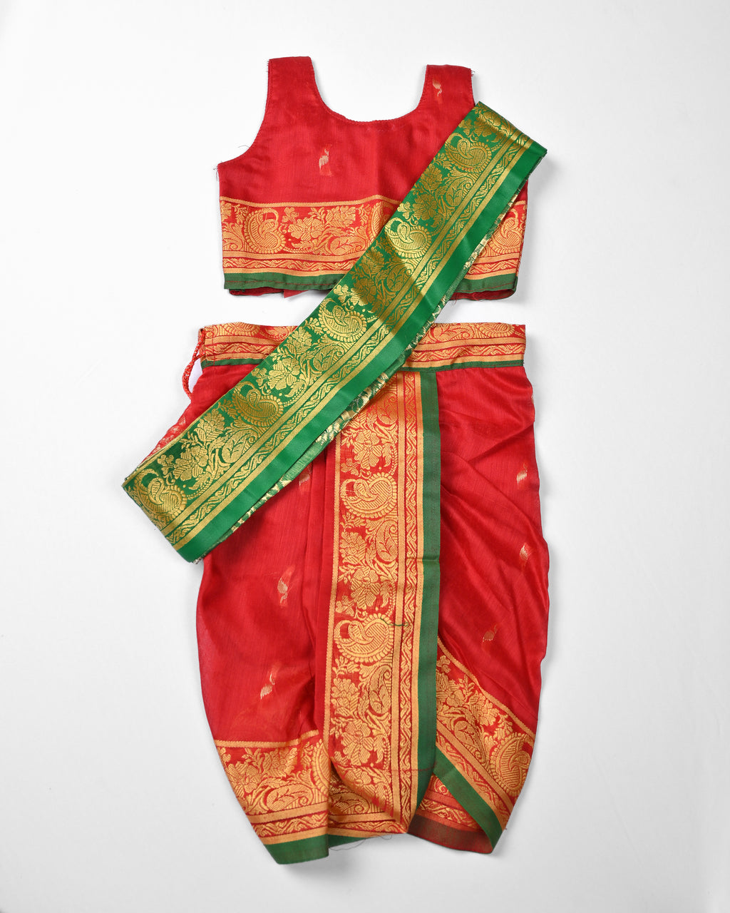 Dhanashree Saaj – Baby Maharashtrian Navvari Saree Set for 6 Months - 12 Months age